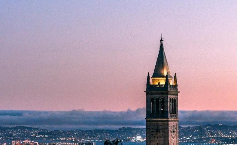 The iconic Sather Tower (Campanile) at UC Berkeley campus at dawn